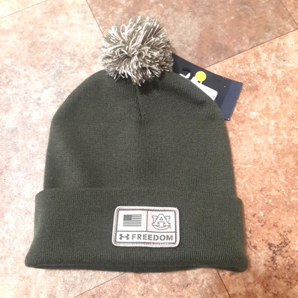 New. Under Armour Auburn Tigers Olive Freedom Beanie